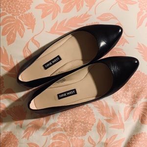 Nine West Black Leather Flats
